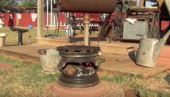 Homemade Car Rim BBQ Redneck Style