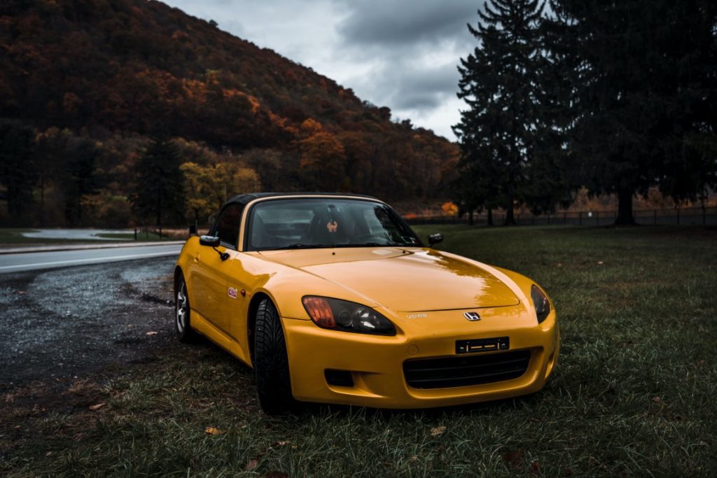 front view of yellow s2000