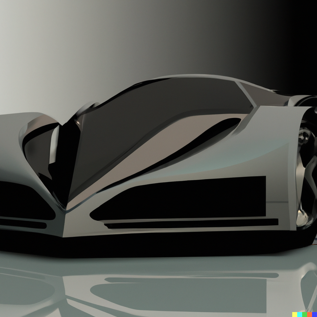 sleek black ai generated car design