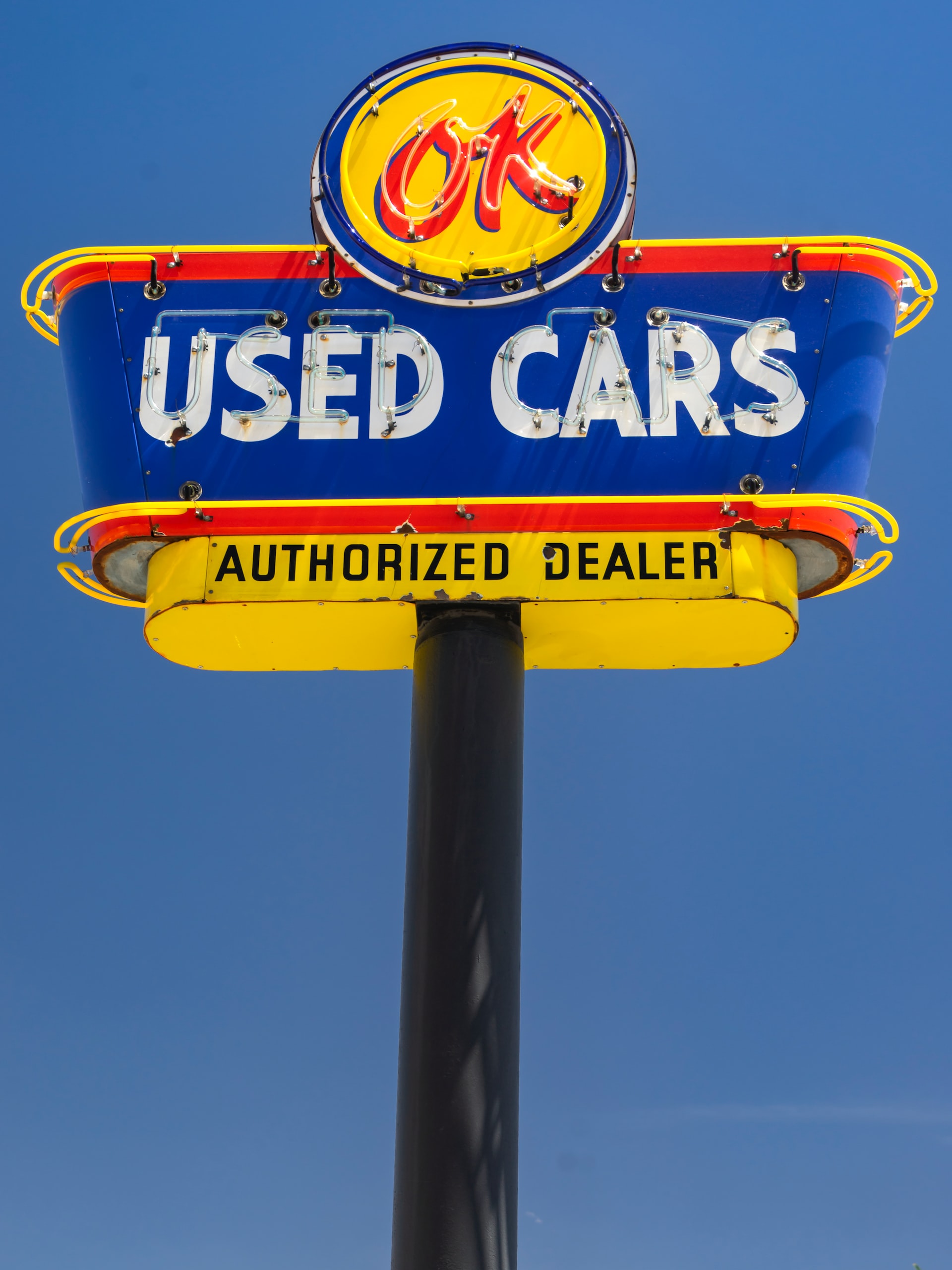 used car lot sign