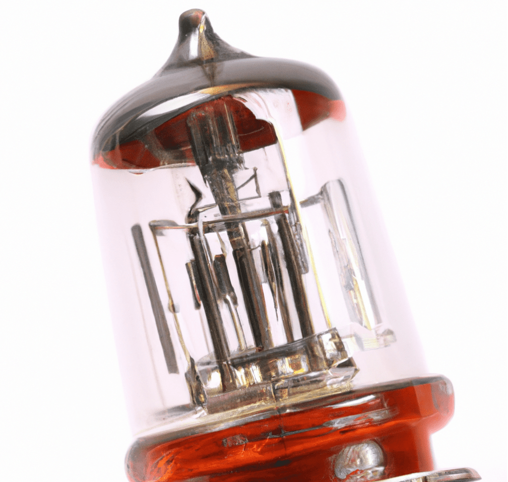 Close up replacement bulb with red cover