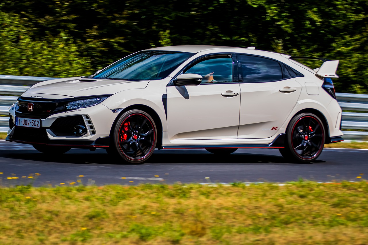 type r civic on a track