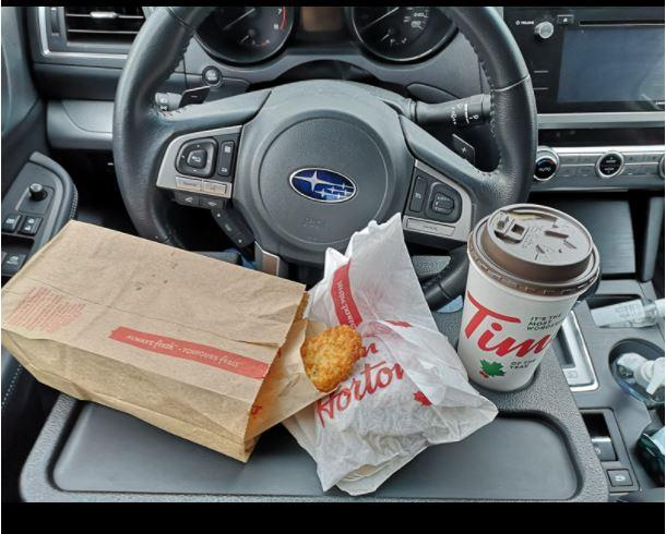 car tray with food