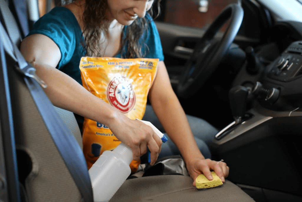 Cleaning your car seats with baking soda