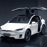 White Tesla car