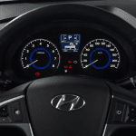 Steering wheel, speedometer. verna car