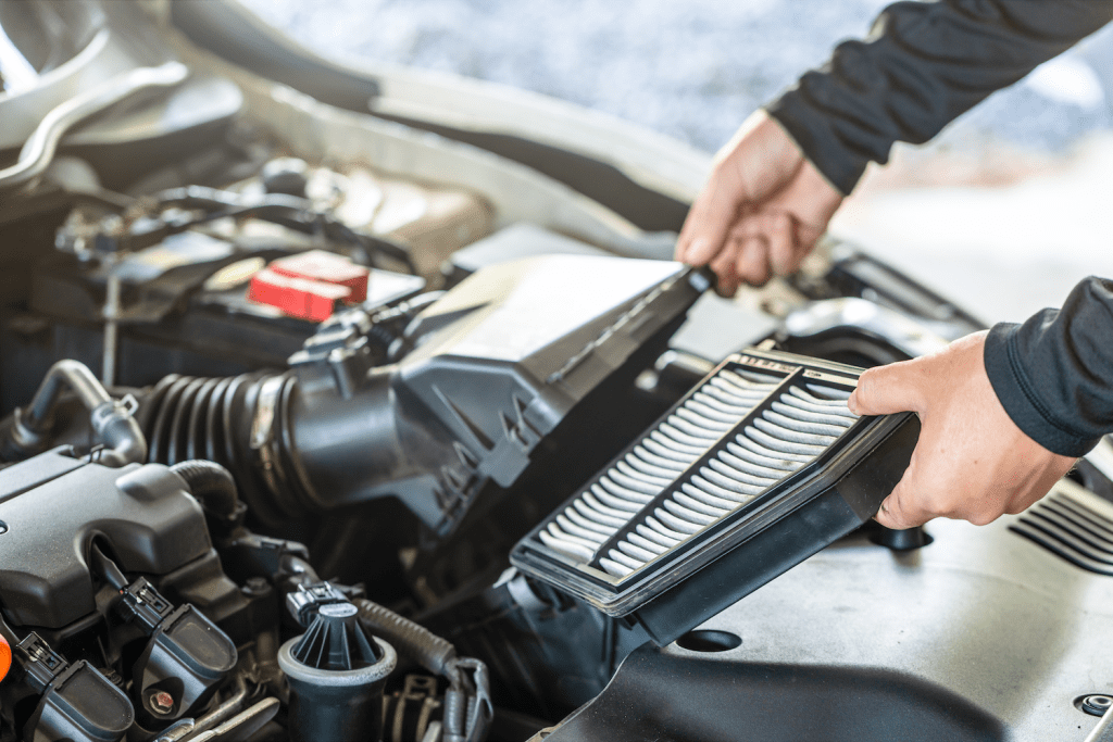 Changing car engine's air filter