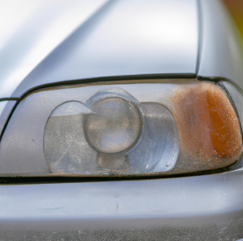 headlights that need to be cleaned