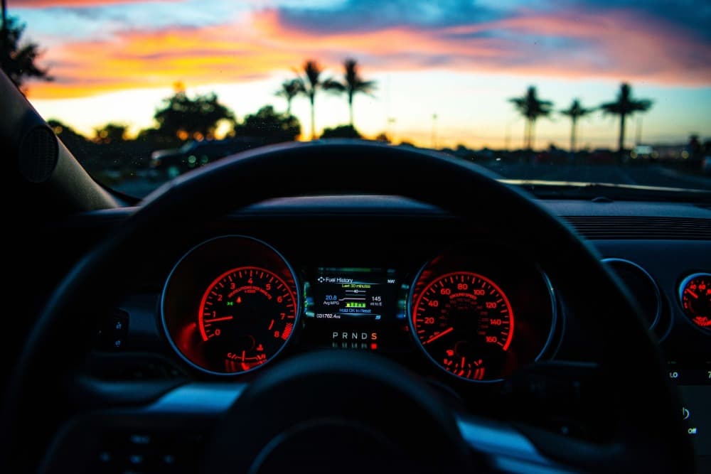 gauge cluster in a car