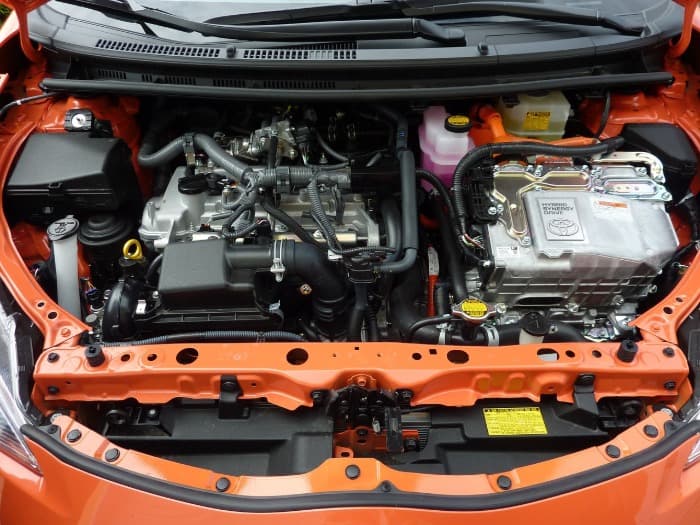 a car with its hood open