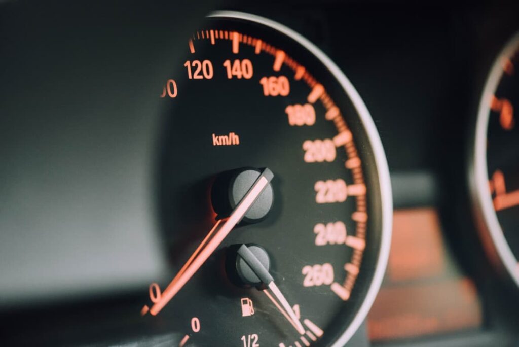 lit up car gauges
