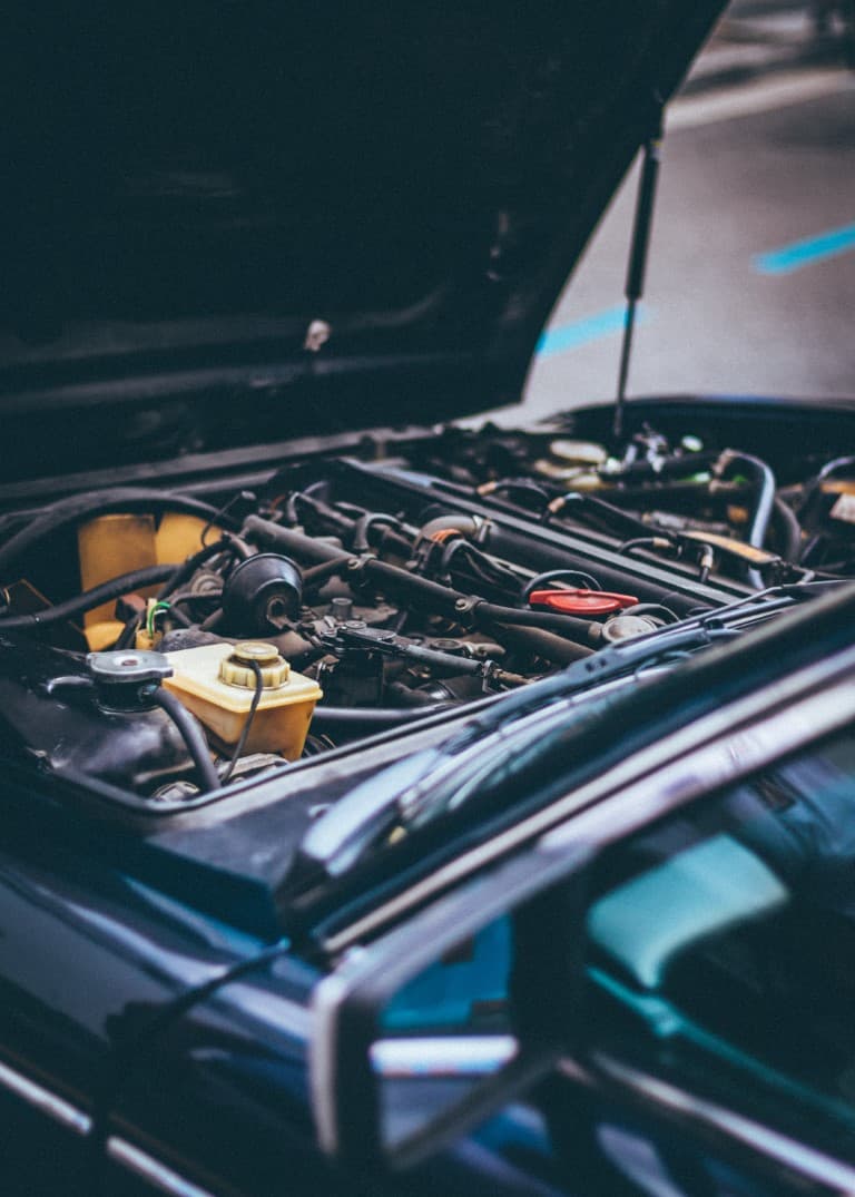 the hood of a car up