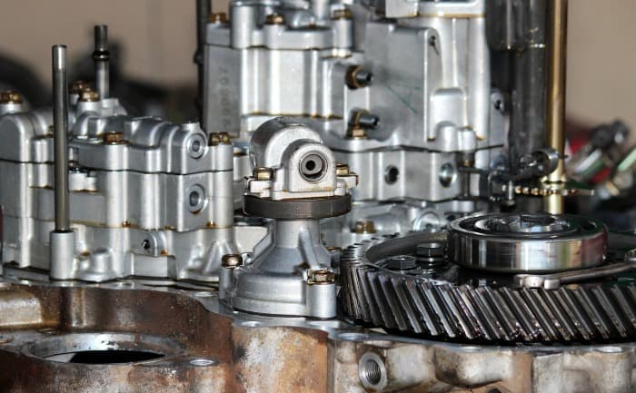exposed gears of a transmission