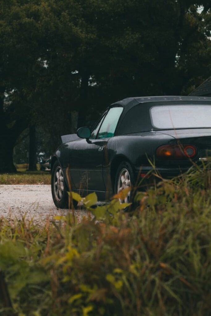 convertible black miata
