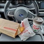 car tray with food
