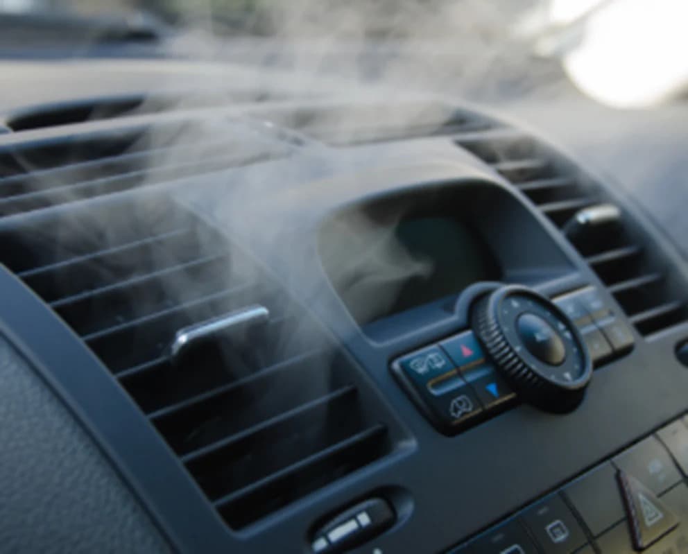 smoke coming out of the vents in the car