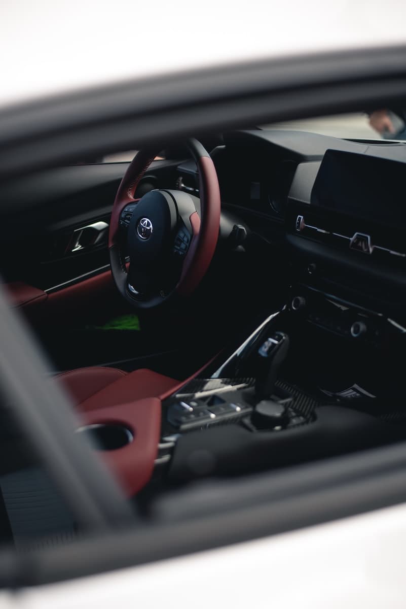 black and red Toyota interior